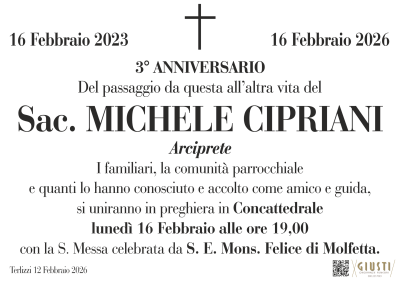 48X70 TERZO ANNIVERSARIO MICHELE CIPRIANI