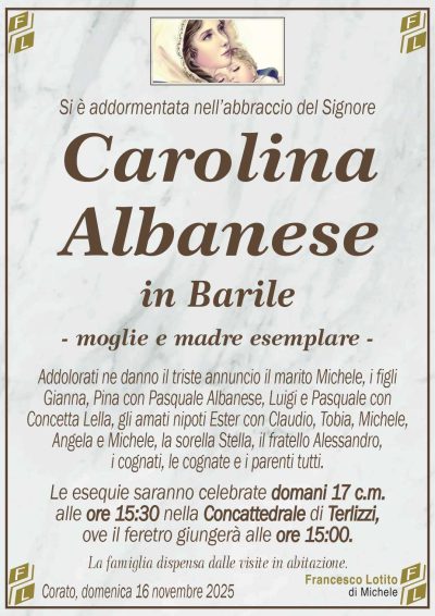 ALBANESE Carolina ANNUNCIO FL MARMO CL