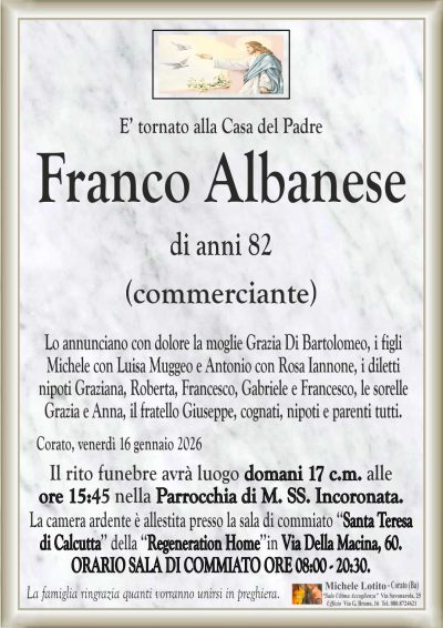 ALBANESE Franco ANNUNCIO ML MARMO cl