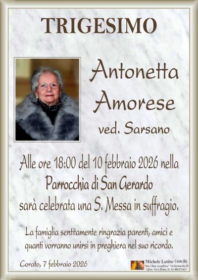 AMORESE Antonetta trigesimo ML MARMO