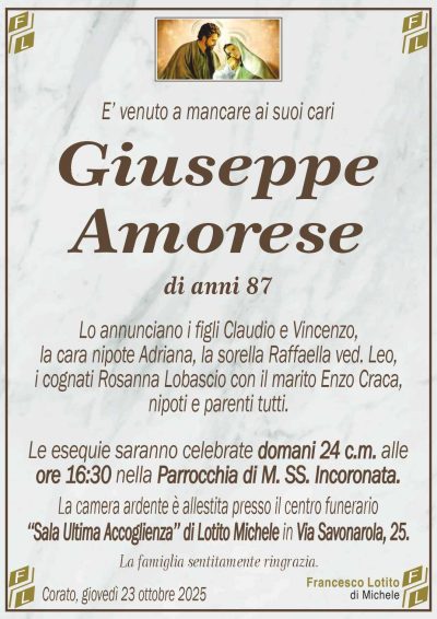 AMORESE Giuseppe ANNUNCIO FL MARMO CL