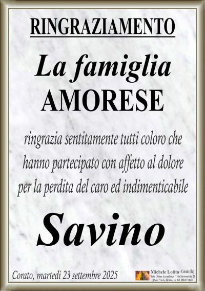 AMORESE Savino RINGRAZIAMENTO ML MARMO