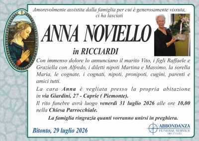 ANNUNCIO - ANNA NOVIELLO