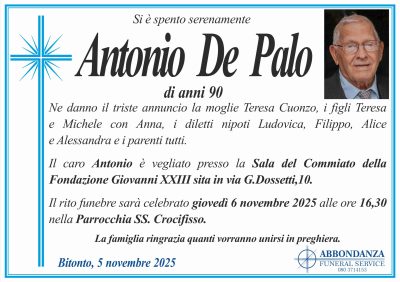 ANNUNCIO - ANTONIO DE PALO