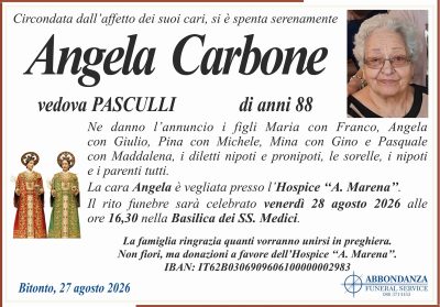 ANNUNCIO Angela Carbone