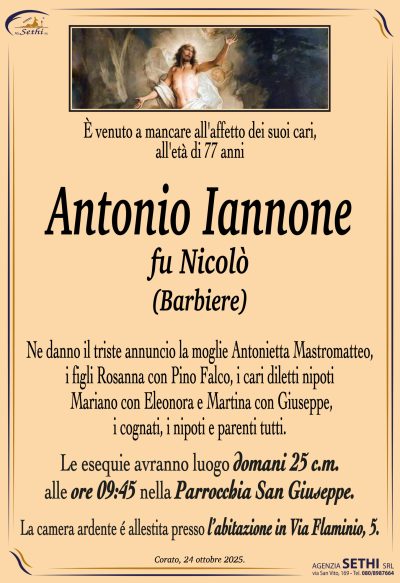 ANNUNCIO Antonio Iannone fu Nicolò (Barbiere) senza foto