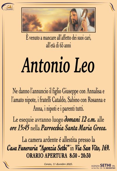 ANNUNCIO Antonio Leo senza foto