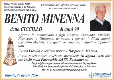 ANNUNCIO - BENITO MINENNA