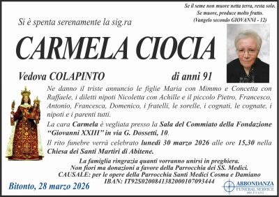 ANNUNCIO - CARMELA CIOCIA