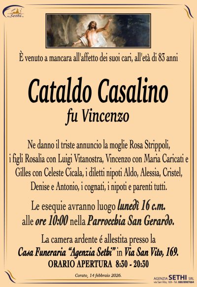 ANNUNCIO Cataldo Casalino fu Vincenzo senza foto