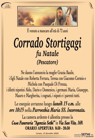 ANNUNCIO Corrado Stortigagi fu Natale (Pescatore) senza foto