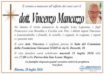 ANNUNCIO - DOTT. VINCENZO MANCAZZO