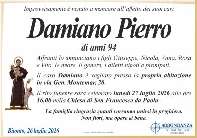 ANNUNCIO Damiano Pierro