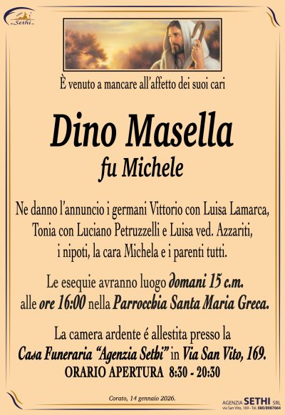 ANNUNCIO Dino (Cataldo) Masella fu Michele senza foto