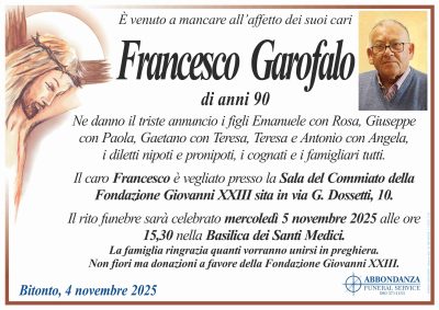 ANNUNCIO - FRANCESCO GAROFALO