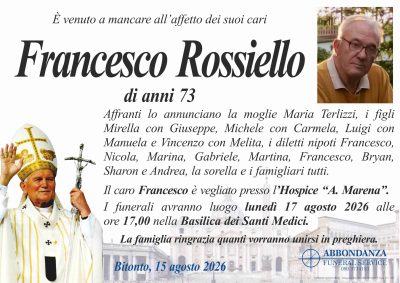 ANNUNCIO - FRANCESCO ROSSIELLO