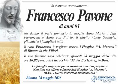 ANNUNCIO Francesco Pavone
