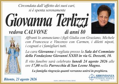 ANNUNCIO - GIOVANNA TERLIZZI
