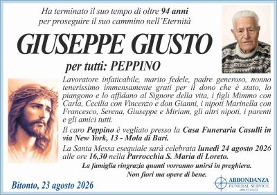 ANNUNCIO - GIUSEPPE GIUSTO