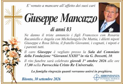 ANNUNCIO - GIUSEPPE MANCAZZO