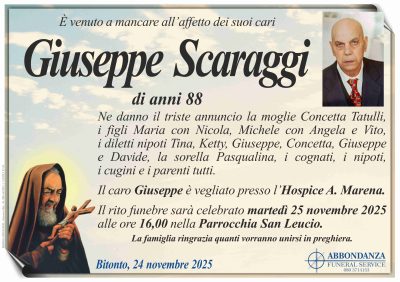 ANNUNCIO - GIUSEPPE SCARAGGI