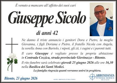 ANNUNCIO - GIUSEPPE SICOLO