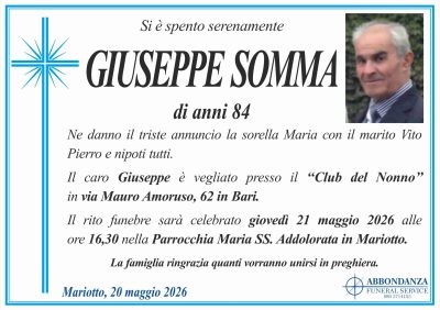 ANNUNCIO - GIUSEPPE SOMMA