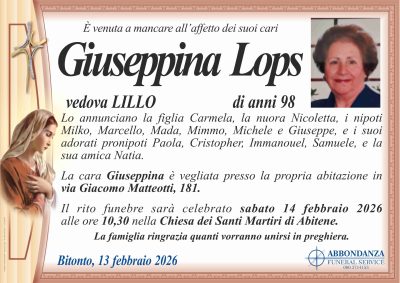 ANNUNCIO - GIUSEPPINA LOPS