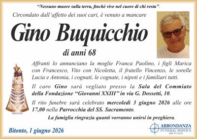 ANNUNCIO Gino Buquicchio