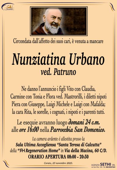 ANNUNCIO Giuseppe Di Frenza fu Luigi (muratore) senza foto