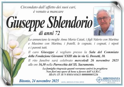 ANNUNCIO - Giuseppe Sblendorio