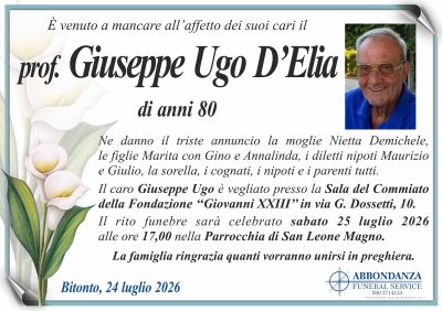 ANNUNCIO Giuseppe Ugo D'Elia