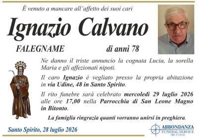 ANNUNCIO Ignazio Calvano