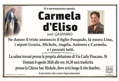 ANNUNCIO LUTTO CARMELA D'ELISO