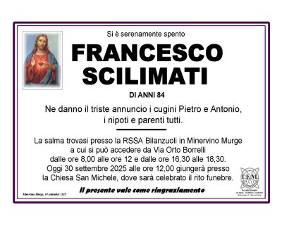 ANNUNCIO LUTTO FRANCESCO SCILIMATI