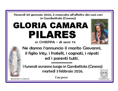 ANNUNCIO LUTTO GLORIA CAMARA