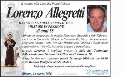 ANNUNCIO - Lorenzo Allegretti