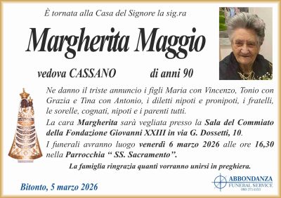 ANNUNCIO - MARGHERITA MAGGIO