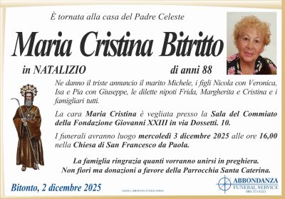 ANNUNCIO - MARIA CRISTINA BITRITTO