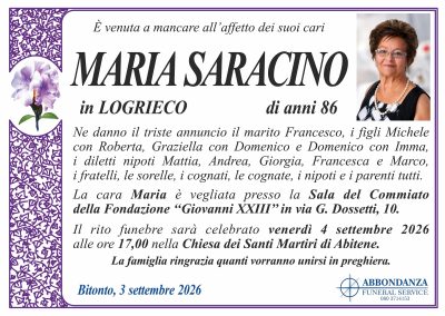 ANNUNCIO - MARIA SARACINO
