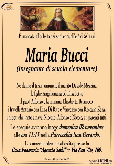 ANNUNCIO Maria Bucci (insegnante di scuola elementare) senza foto