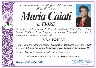 ANNUNCIO - Maria Caiati