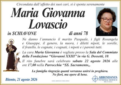 ANNUNCIO Maria Giovanna Lovascio
