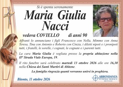 ANNUNCIO Maria Giulia Nacci