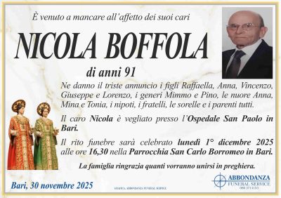 ANNUNCIO - NICOLA BOFFOLA