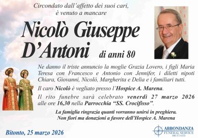 ANNUNCIO - Nicolò Giuseppe D'Antoni