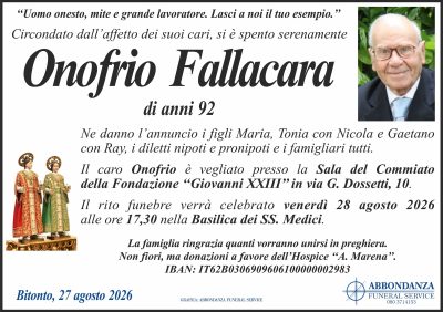 ANNUNCIO Onofrio Fallacara