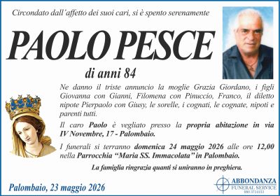 ANNUNCIO - PAOLO PESCE