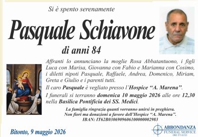 ANNUNCIO - PASQUALE SCHIAVONE
