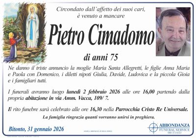 ANNUNCIO - PIETRO CIMADOMO